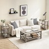 Farmhouse End Table Rustic Side Table with Storage Shelf 12"D x 23.6"W x 23.6"H   2PCs - 3 of 4