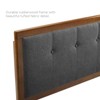 Modway Draper Tufted King Fabric and Wood Headboard in Walnut Charcoal - 4 of 4