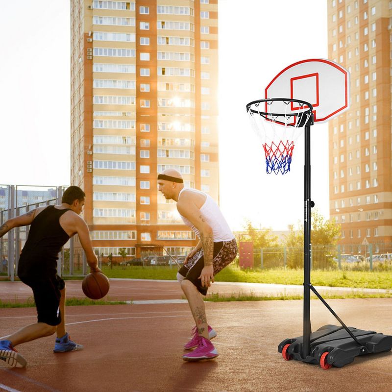 SKONYON Portable Basketball Hoop System Stand Kid Indoor Outdoor with Wheels for Teens Adults Black, 2 of 10