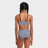 Girls' Popcorn Gingham Swimwear Set - art class™ Black/White - 2 of 3