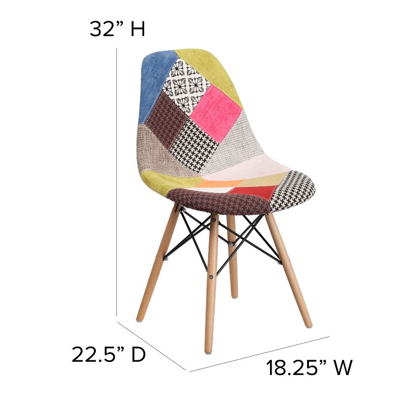 Flash Furniture Elon Series Fabric Chair with Wooden Legs, 4 of 12