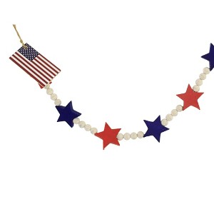Transpac 53.0 Inch Red White Blue Bead Garland Patriotic Garland , Usa Americana (1PC) - 1 of 3