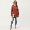 Anna-Kaci Women's Long Sleeve Ribbed Knit Top with Rounded Hem and Relaxed Fit - 4 of 4