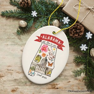 Artistic Alabama State Themes and Landmarks Christmas Ornament Oval 3 - 1 of 4