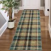 Washable Non-Slip Runner Rug - Plaid Hallway, Kitchen, Entryway Mat - Stain Resistant Farmhouse Carpet - 2 of 4