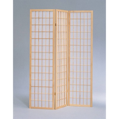 Natural Wood Shoji 3-Panel Folding Room Divider
