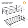 Karl Home White Twin Size Daybed with Pop Up Trundle Heavy Duty Metal Twin Bed with Trundle No Box Spring Needed - 2 of 4