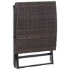 vidaXL Folding Stool Poly Rattan Brown - 4 of 4