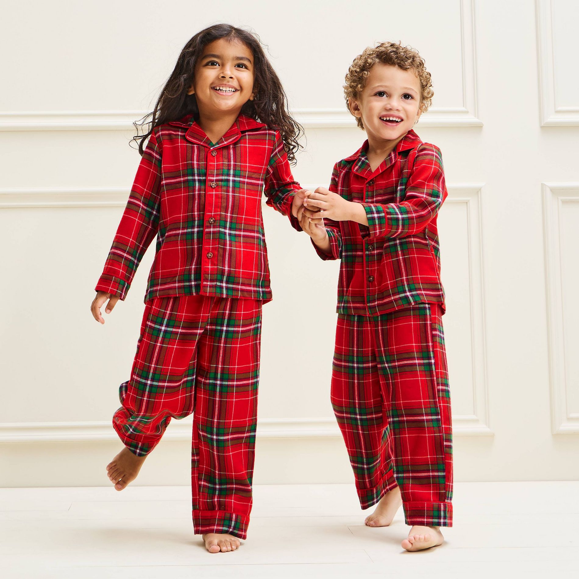 Toddler Holiday Plaid Flannel Matching Family Pajama Set - Wondershop™​​​​​​​ Red/Green 3T