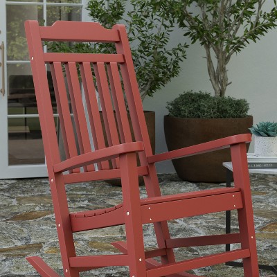 Terracotta Poly Resin Traditional Outdoor Rocking Chair