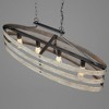 Progress Lighting Gulliver 4-Light Linear Chandelier, Graphite, Open Design, Galvanized with Antique White Accents, Wood Grained Texture - 4 of 4