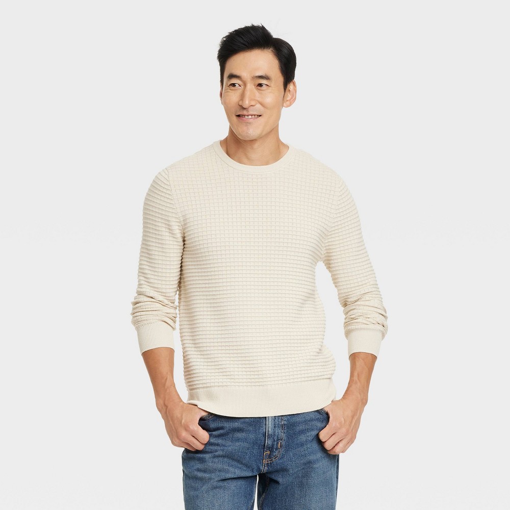 Men's Crewneck Pullover Sweater - Goodfellow & Co™ Quiet Cream S