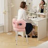 Swivel Vanity Chair with Back, Makeup Chair, Desk Chair for Girl with Cute Bow Backrestst - 4 of 4