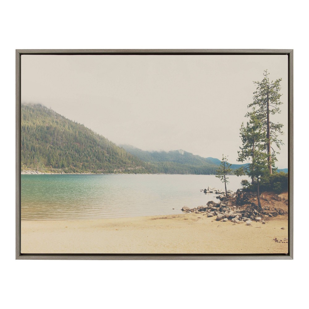 Photos - Other Decoration 28" x 38" Sylvie Lake Tahoe California Framed Canvas by Laure Evans Gray - Kate & Laurel All Things Decor: Modern Digital Ar