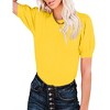 Women's Casual Crew Neck Short Sleeve Sweater Tops for Spring and Summer 2025,Yellow - 2XL - 2 of 4