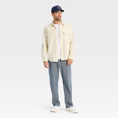Мужские рубашки Goodfellow & Co Men's Western Long Sleeve Button-Down Shirt - Goodfellow & Co™ Cream L — фото 3