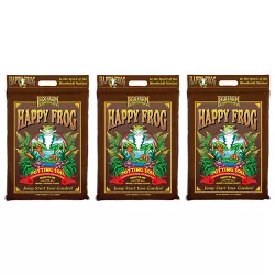 FoxFarm FX14054 Happy Frog Nutrient Rich and pH Adjusted Rapid Growth Garden Potting Soil Mix is Ready to Use, 12 quart (3 Pack)