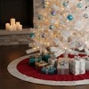 Northlight Velvet Sequined Christmas Tree Skirt - 48" - Red and Silver - 3 of 3