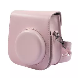 Insten Case For Fujifilm Instax Mini 11 Camera, Protective Soft PU Leather Case with Adjustable Shoulder Strap, Pink