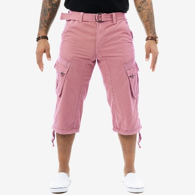 Pink cargo hot sale shorts mens