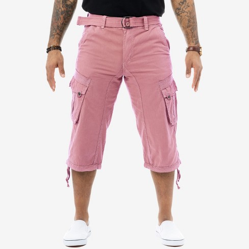 Mens pink store cargo shorts