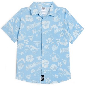 Monster Jam Grave Digger El Toro Loco Megalodon Truck Matching Family Hawaiian Button Down Shirt Toddler - 1 of 4