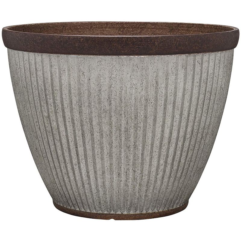Southern Patio 20.5 Inch Rustic Resin Indoor Outdoor Planter Urn with 16 Inch Square Rustic Box Flower Pot for Flowers, Herbs, and Flowers, 2 of 7