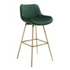 HOMLUX Set of 2 Velvet Barstool Modern Swivel Dining Chairs with Curved Back - 4 of 4