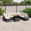 vidaXL Garden Sofa Set Black PE rattan Large Adjustable Feet - 2 of 4