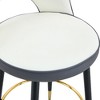 PAGED Modern Swivel PU Leather Bar Stools (Set of 2), Counter Height Stools with Backs & Black Metal Legs for Pub/Dining Room/Office - 3 of 4