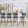 Bekrvio 26"/29” Swivel Bar Stools Set of 4, Upholstered Faux Leather Barstools with Back, Bar Chairs Island Stools for Kitchen Counter - 4 of 4