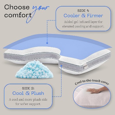 Eden Cool+ Adjustable Memory Foam Cooling Pillow for Side Sleepers