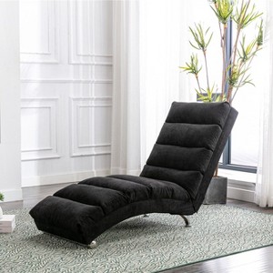 CAVINAS Comfy Massage Chair, Linen Fabric Recliner Accent Chair with Side Pocket, Ergonomic Chaise Lounge for Living Room, Bedroom - 1 of 4