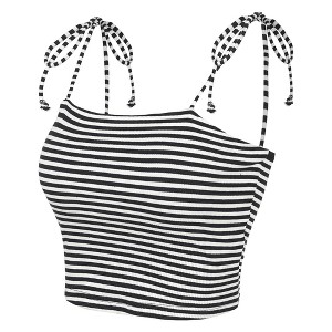 Allegra K Women's Tie Spaghetti Straps Sleeveless Summer Crop Cami Top - 1 of 4