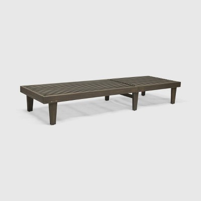 Gray Acacia Wood Adjustable Outdoor Chaise Lounge