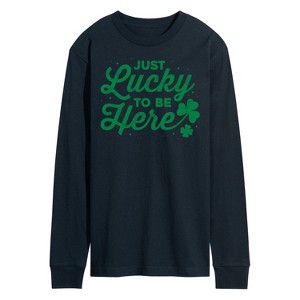 Men's - Instant Message - Just Lucky To Be Here Long Sleeve Graphic T-Shirt - 1 of 4