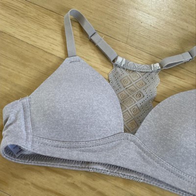 Maidenform Girls' Pullover Padded Comfort Lace Bra - Gray 36A