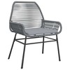 vidaXL Patio Dining Set with Cushions Outdoor Dining Furniture Poly Rattan Glass - Gray 63" x 31.5" x 29.1" 4 Items - 4 of 4