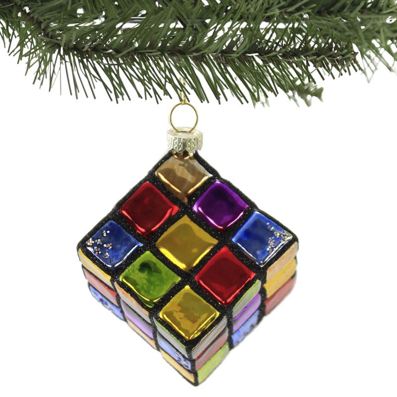 4.25 In Rubik's Cube Ornament Toy Game Brain Christmas Tree Ornaments, 2 of 4