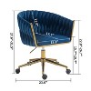 Velvet Hand-woven Swivel Office Chair with Wheels,360° Swivel Home Desk Chair,Woven Vanity Chair Height Adjustable Computer Task Chair-The Pop Home - 4 of 4