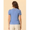 Allegra K Women's Peter Pan Collar Puff Sleeves Sweet Blouse - 4 of 4