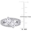 EVERLY JEWELRY |Sterling Silver 0.05 CT TW Diamond And 3 1/5 CT TGW White Cubic Zirconia Fashion Ring - 4 of 4