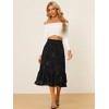 INSPIRE CHIC Women's Chiffon Elastic Waist Ruffle Tiered Flowy Midi Floral Printed Skirts - 2 of 4