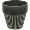 Cheung's Corseta Tapered Vertical Lined Pattern Ceramic Pot - Small - Dark Gray - 2 of 3
