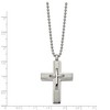 Black Bow Jewelry Men's Titanium & Stainless Steel Cross Necklace, 22 Inch - image 3 of 4