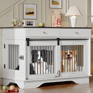 Large Dog Furniture Crate, 47 in Furniture Style Dog Crate with Removable Divier for Large/Medium/Small Dogs - 1 of 4
