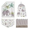 Sweet Jojo Designs Gender Neutral Unisex Baby Crib Bedding Set - Watercolor Elephants Grey Green and Blue 4pc - 2 of 4