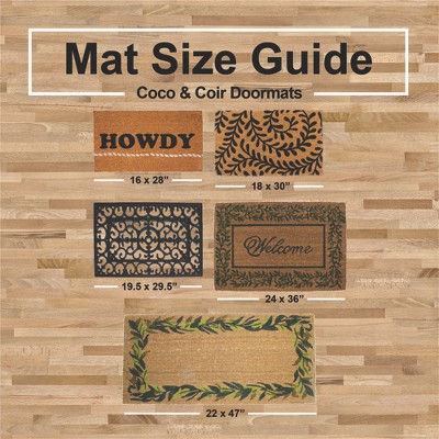 Pineapple Coir Outdoor Doormat, 18x30 Inches