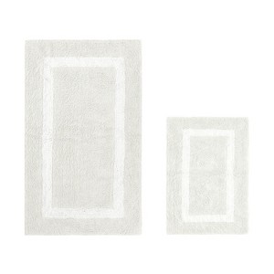 Hotel Bath Rug 100% Premium Cotton Tufted Weave Two Tone Reversible 2 Piece Bathroom Rug Set, Super Soft & Water Absorbent, Machine Washable Bathmat - 1 of 4