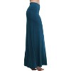Women's Fold-Over Flare Maxi Skirt - Stylish Spandex Long Skirt for All-Day Comfort Steel Blue - 2 of 4